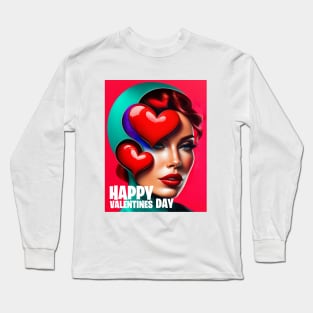 women hearts valentines day Long Sleeve T-Shirt